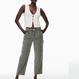 Aritzia Wilfred Free Brennan High Rise Gray Utility Cargo Pants Size 0 $128
